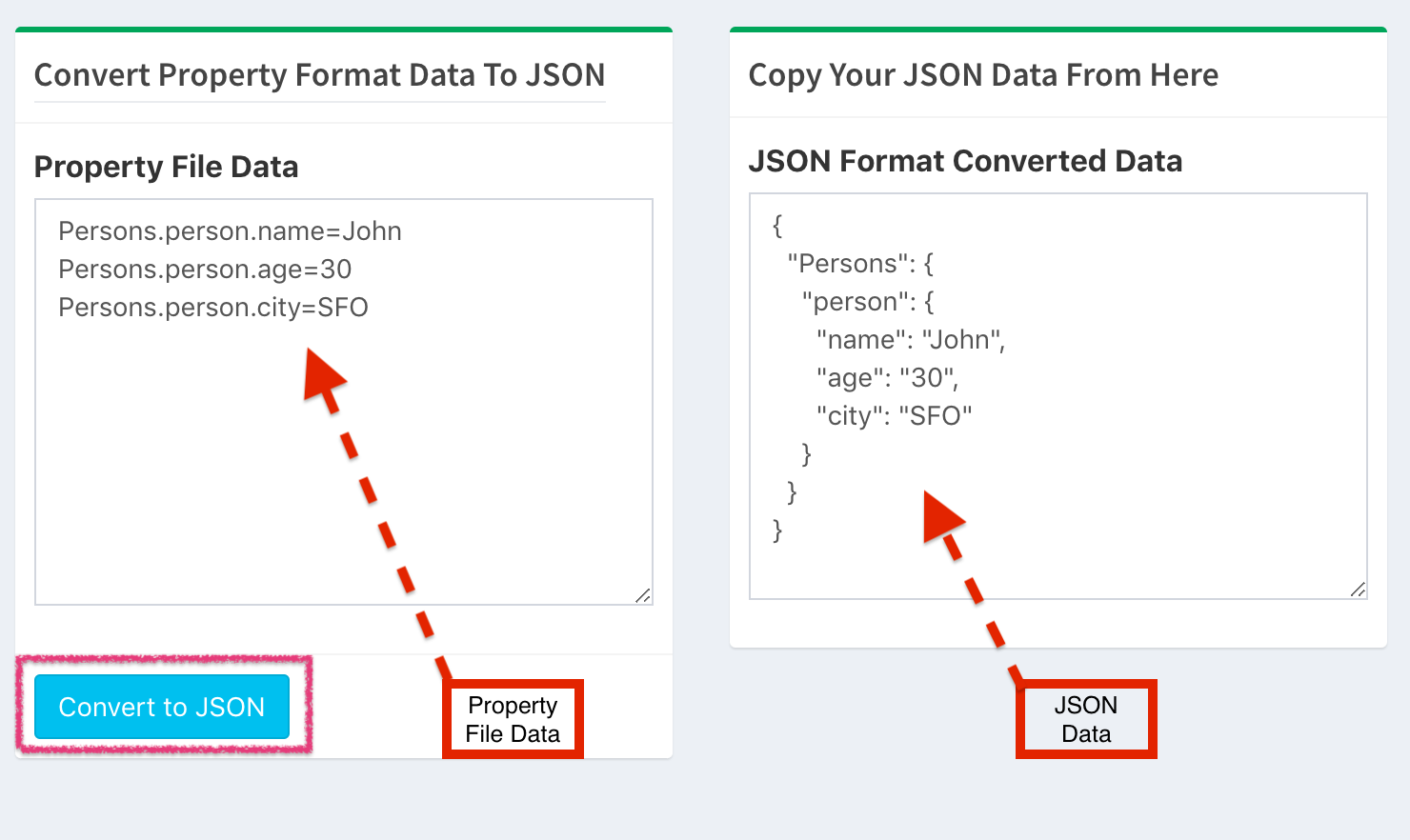 Конвертация в json